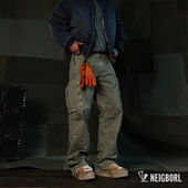 凯鲁亚克 NEIGBORL钊叔制复古水洗手工磨破做旧休闲百搭直筒裤