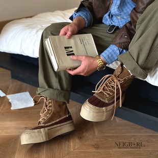 【狩猎】NEIGBORL钊叔制复古做旧潮流高帮增高户外休闲百搭马丁靴