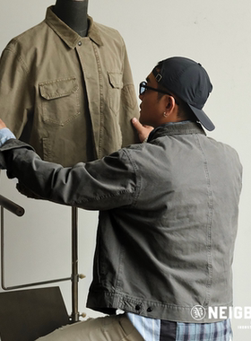 【陆战队】NEIGBORL钊叔制复古洗水做旧工装短款翻领休闲夹克外套