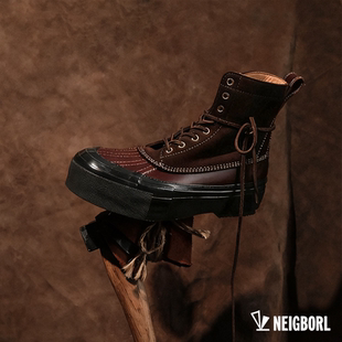 【狩猎】NEIGBORL钊叔制复古做旧潮流高帮增高户外休闲百搭马丁靴