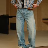 男 复古宽松水洗直筒百搭通勤牛仔裤 公里数 NEIGBORL钊叔制美式