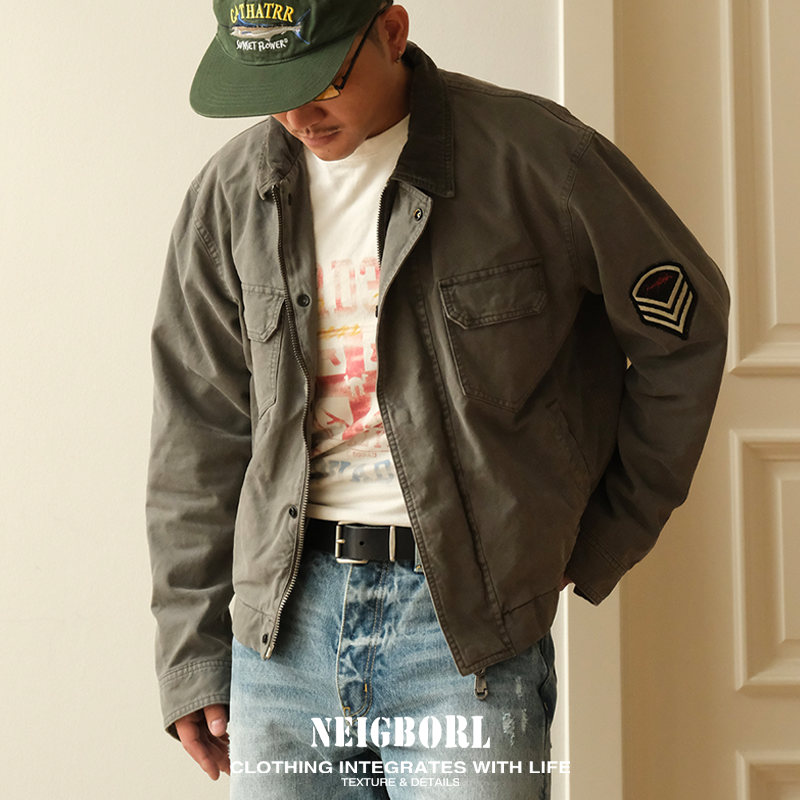 【陆战队】NEIGBORL钊叔制潮流复古330g重磅夹克翻领百搭工装外套,男装,夹克,淘宝优惠券,粉丝福利购,淘宝优惠卷