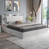 床现代简约气动高箱储物床1.5米实木小户型白色收纳1.8轻奢双人床