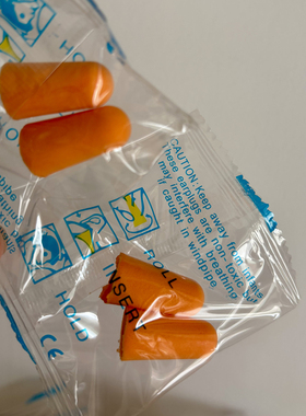 橙色泡棉隔音耳塞50对独立包装防噪音睡眠耳塞