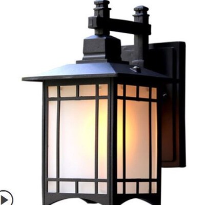 Outdoor wall lamp waterproof new Chinese exterior walYl squa