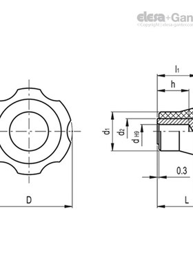 Elesa+Ganter伊莉莎冈特 VL.155 凸轮T旋钮 热固性塑料