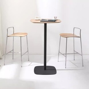 实木吧台椅子靠背椅久坐s不累酒吧前台商用高脚椅餐厅家用岛台凳