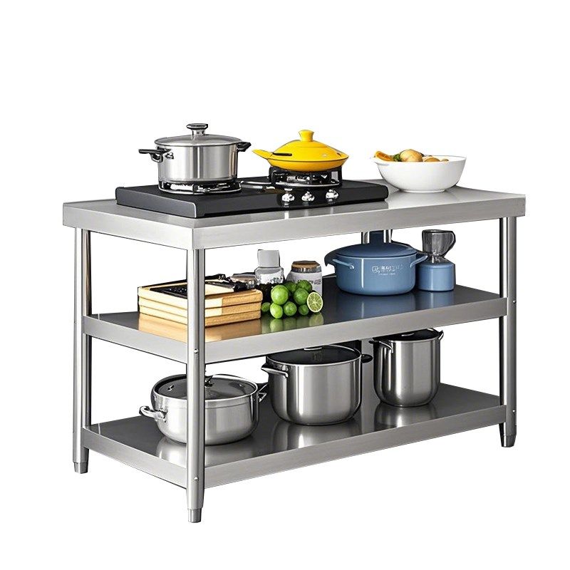 加厚不锈钢工作j台三层燃煤气灶电磁炉灶台二层厨房烧饭炒菜桌子,厨房/烹饪用具,厨房置物架/置物柜/角架,淘宝优惠券,粉丝福利购,淘宝优惠卷