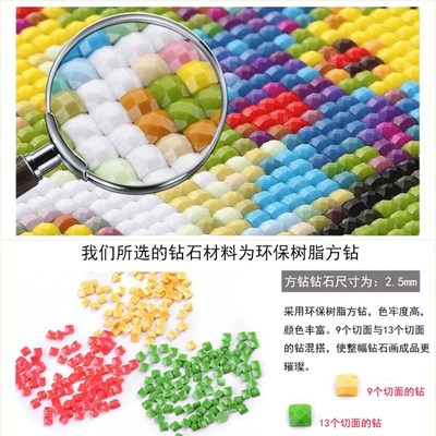 新款DIY方钻满钻钻石画荷包蛋拉面盛宴橙汁手Q工粘贴钻印花十字绣