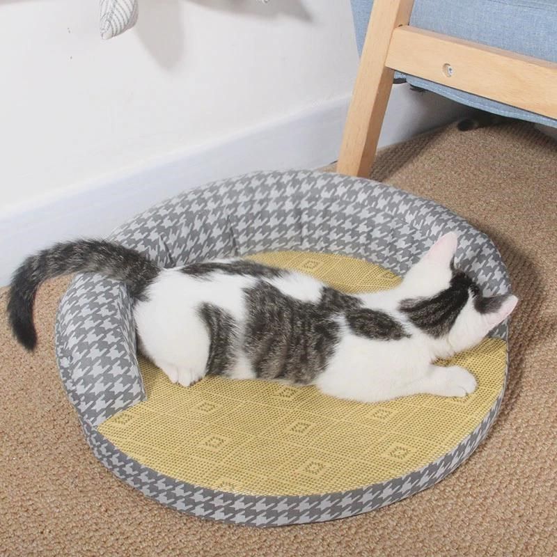 猫窝夏季亚麻凉席窝n垫子降温避暑狗窝猫窝藤编垫圆形凉窝清凉睡,宠物/宠物食品及用品,猫笼子/猫别墅,淘宝优惠券,粉丝福利购,淘宝优惠卷