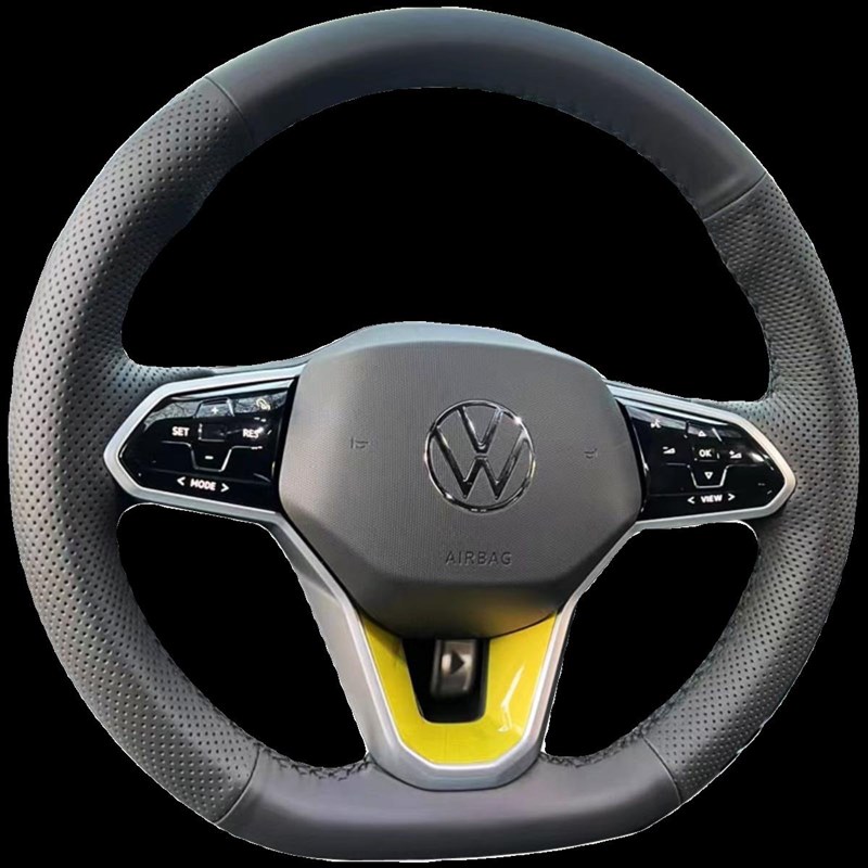 适用于 于新款福斯id3id4id6F迈腾手缝专车专用方向盘套真皮