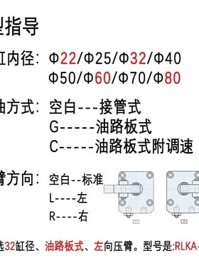 RLKA杠杆油缸CHiLC-32/25/40/50/63 M/MF/FA/FAM/FATM工装压紧油