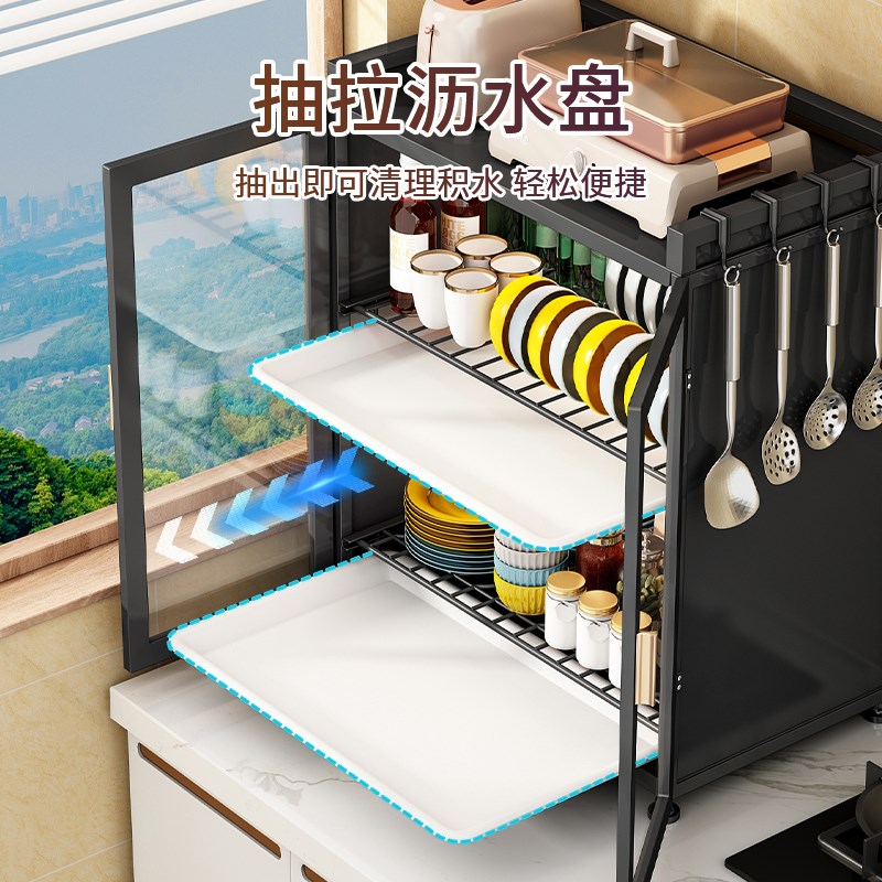 免安装一体厨房碗架沥水架碗柜置物架F家用多功能台面碗筷碟收纳
