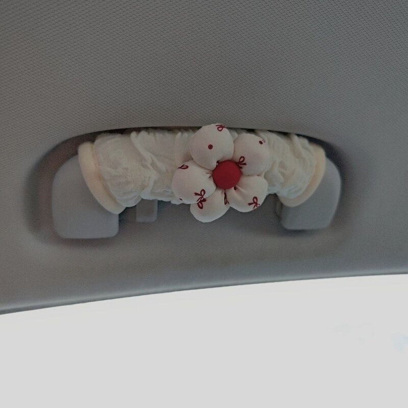 蝴蝶结泡芙车顶拉手保护套网红耐磨新款女生车内扶手装饰套件