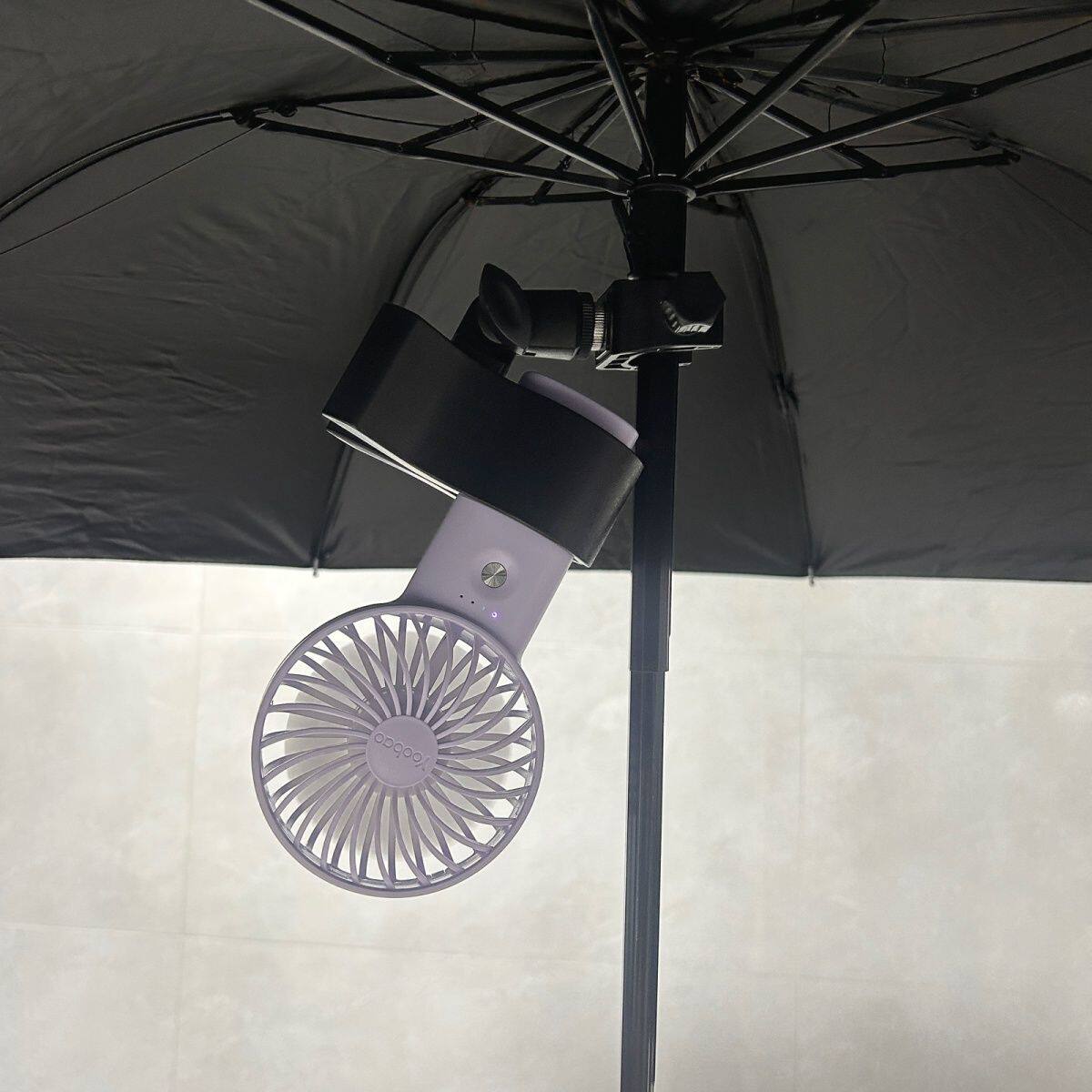 夏季户外180度可调懒人支架USB小风扇手持雨伞便携配套支撑架