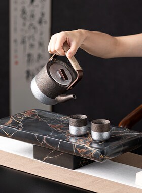 Rzone 新中式托盘茶壶套装样板房售楼处茶N室办公室茶具装饰品摆