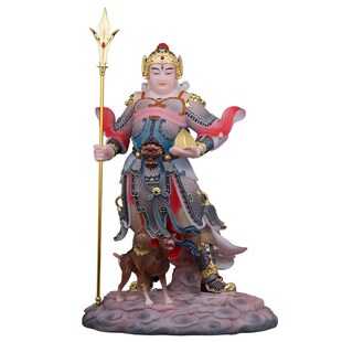 汉白玉二郎神神像二郎显圣v真君哮天犬杨戬天神将军天将家用摆件