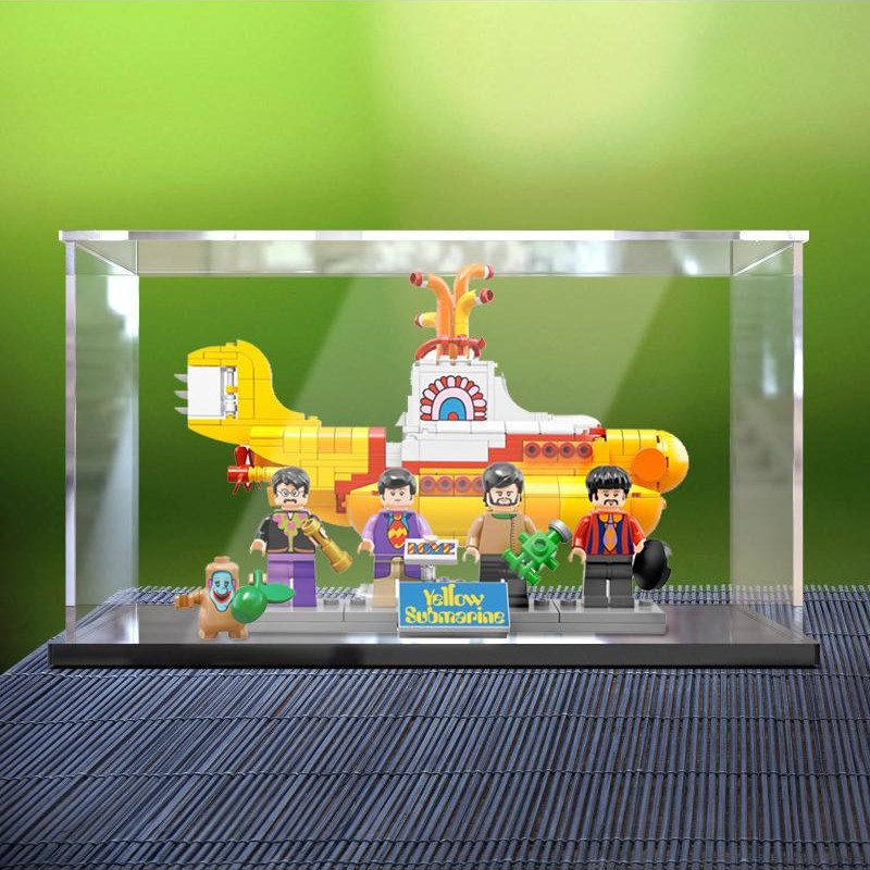 亚克力展示盒适用21306黄z色潜水艇积木模型透明收纳盒防尘罩