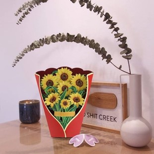 Paperb -Up Cards, Sunflowers Flower Bouquet 3D -Up Greeting