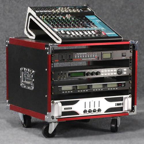 12u航空箱16U舞台调音台架子功放机柜10U红铝KTVV话筒防震机箱