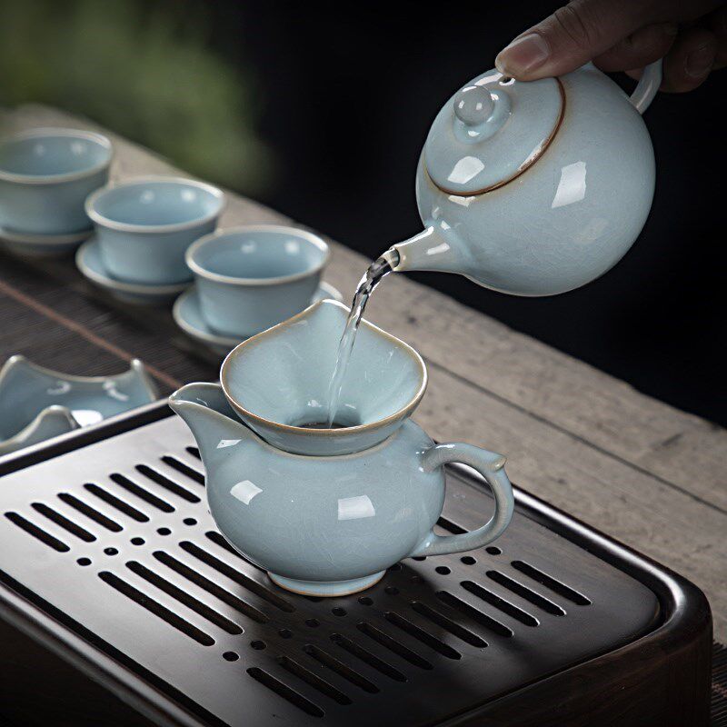 点匠汝州釉汝窑茶虑汝瓷茶叶过滤器功夫茶配件茶R漏高密茶渣过滤