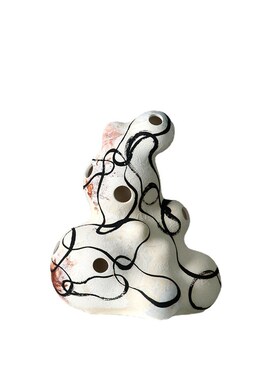 简约现代侘寂风手工雕塑摆件样板房家居I客厅人像玄关陶瓷软装饰