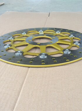 适用钱江贝纳利黄龙BJ600GS BN600 前刹P车盘碟刹盘制动盘 黄色