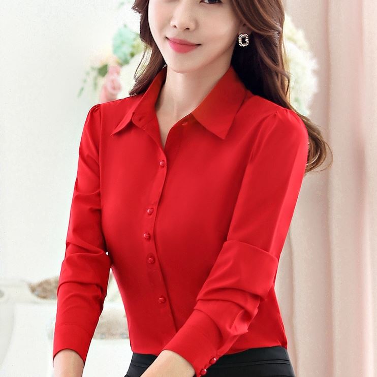 职业百搭显瘦衬衫女长袖时尚气质新款女装职场衬衣2023白寸衫春秋