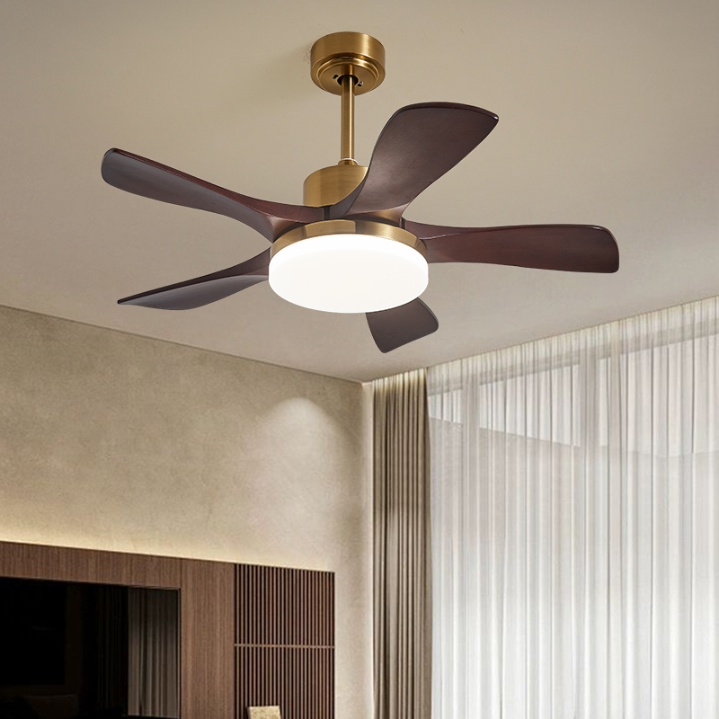 柏途家实木静音变频客餐厅风扇灯