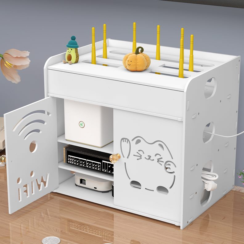 壁挂式墙上免打孔桌面光猫机顶盒置物架路由器无线wifi电线收纳盒