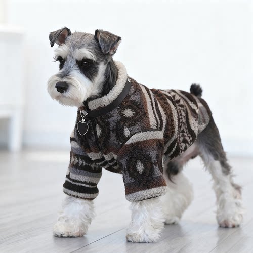雪纳瑞狗狗衣服冬季加绒棉衣外套