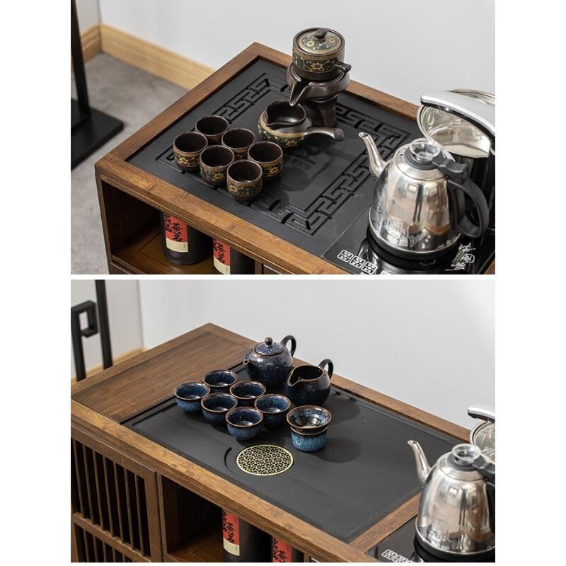 新中式家用移动茶桌客厅小茶台实木泡茶几茶车茶柜烧水壶一体套装