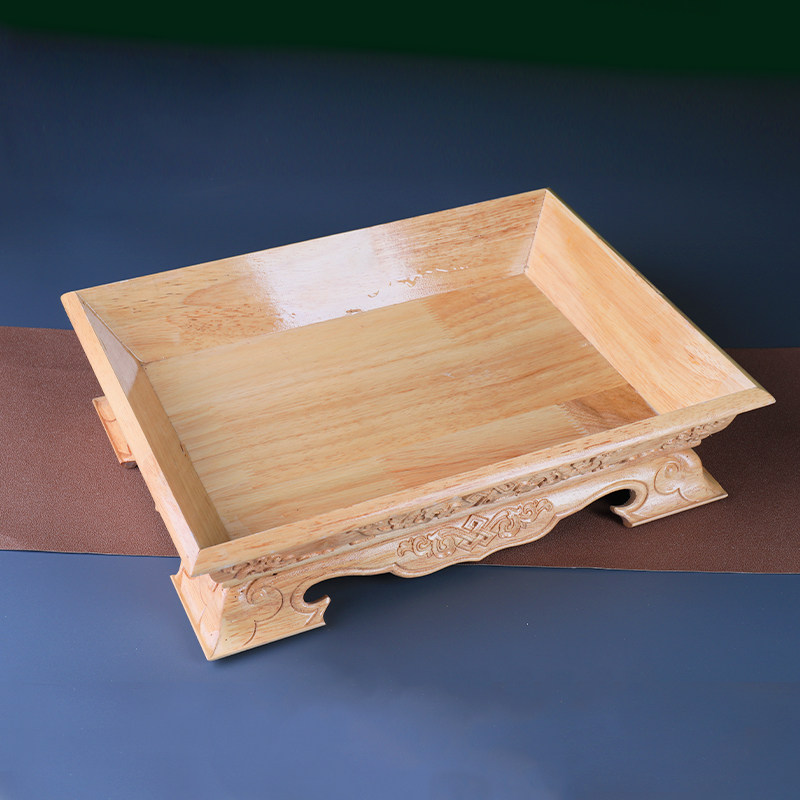 实木雕花烤羊f木托盘蒙古手把肉蒙餐民族元素手工奶食盘干果货盒