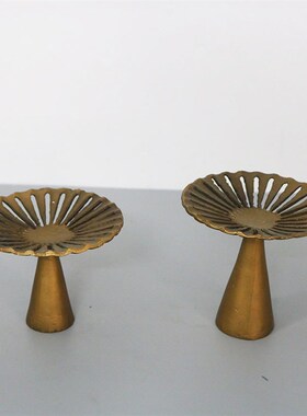 简约现代极简创意金属烛台摆件几C何线条样板房售楼处桌面家居软