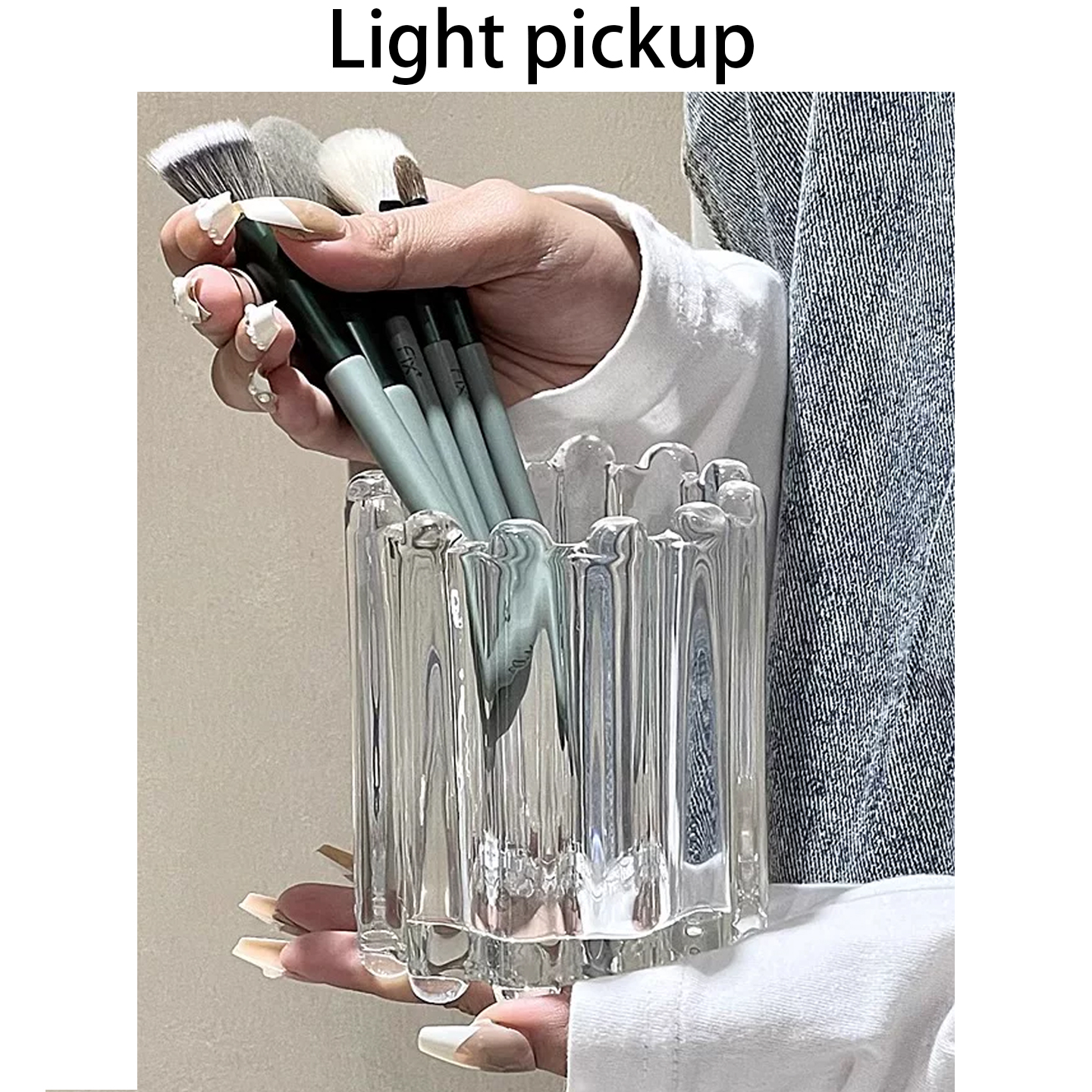 化妆刷收纳盒玻璃高档轻奢杂物储物盒桌面遥控器笔筒文具收纳ins