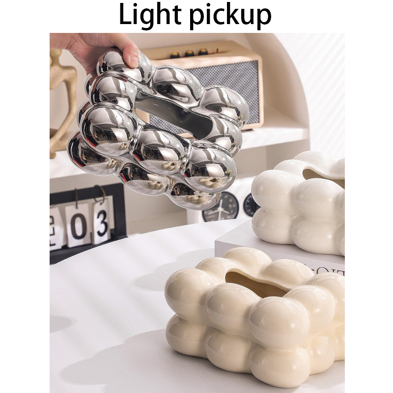 ins陶瓷奶fufu纸巾盒摆件现代客