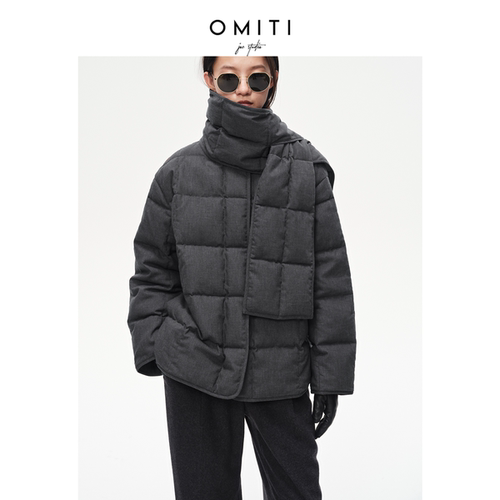OMITI省略白鹅绒羽绒服围巾