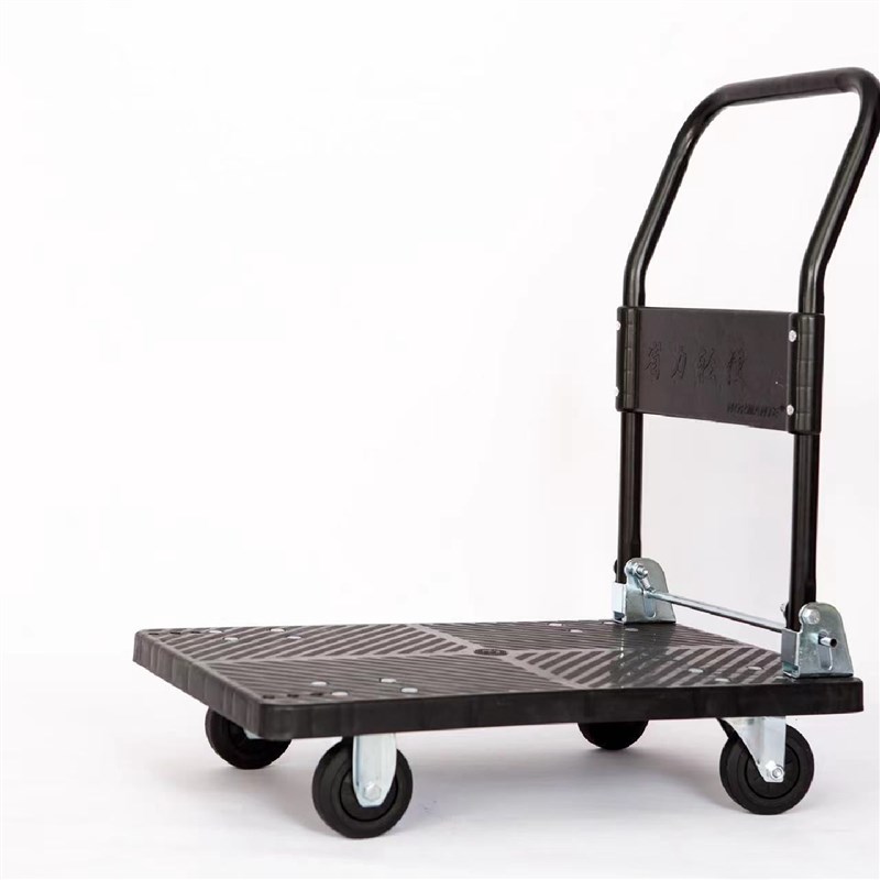 平板手推车加厚加固拉货60*90搬运板车静音物流T四轮折叠仓库拖车