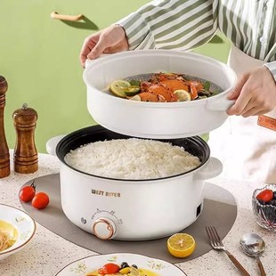 聚将全自动一体炒菜电炒锅多功能料理G锅蒸煎炒涮不粘电火锅电蒸