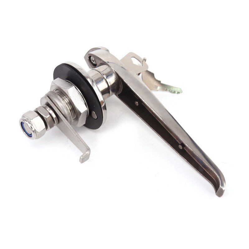 304不锈钢抛光机箱机柜锁设备门锁H工业用锁旋转手柄锁机柜门锁