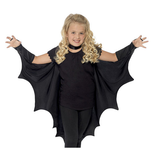 Unisex Halloween Black Bat Wing Cape Cloak Costume for Kids