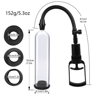 Male Penis Pump Manual Penis Enlarger Sex Toys For Man Vacuu