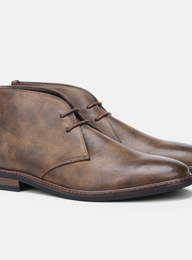 Men Desert Chukka Boots Leather Shoes Plus Size 工装沙漠靴男