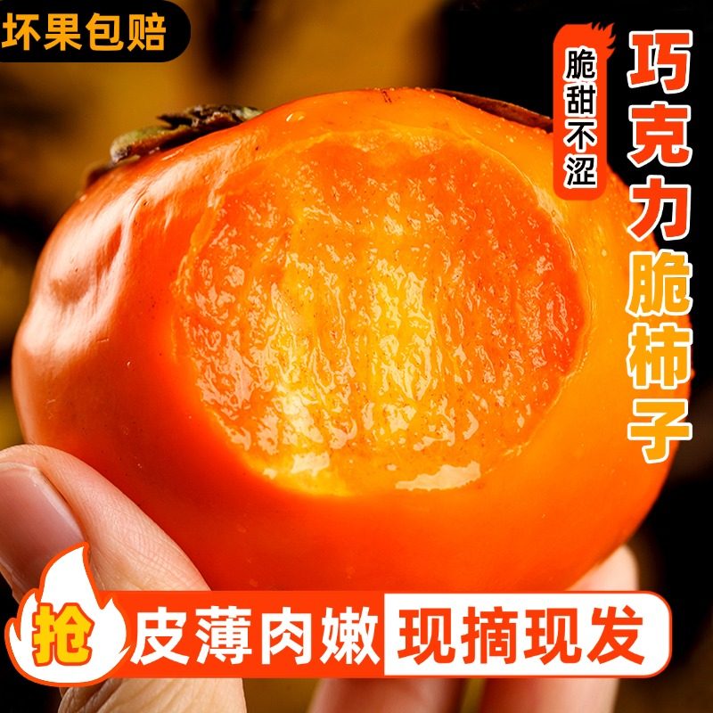 巧克力脆柿子水果新鲜当季整箱包邮大果黄硬甜脆火晶小柿子甜lx,水产肉类/新鲜蔬果/熟食,柿子,淘宝优惠券,粉丝福利购,淘宝优惠卷