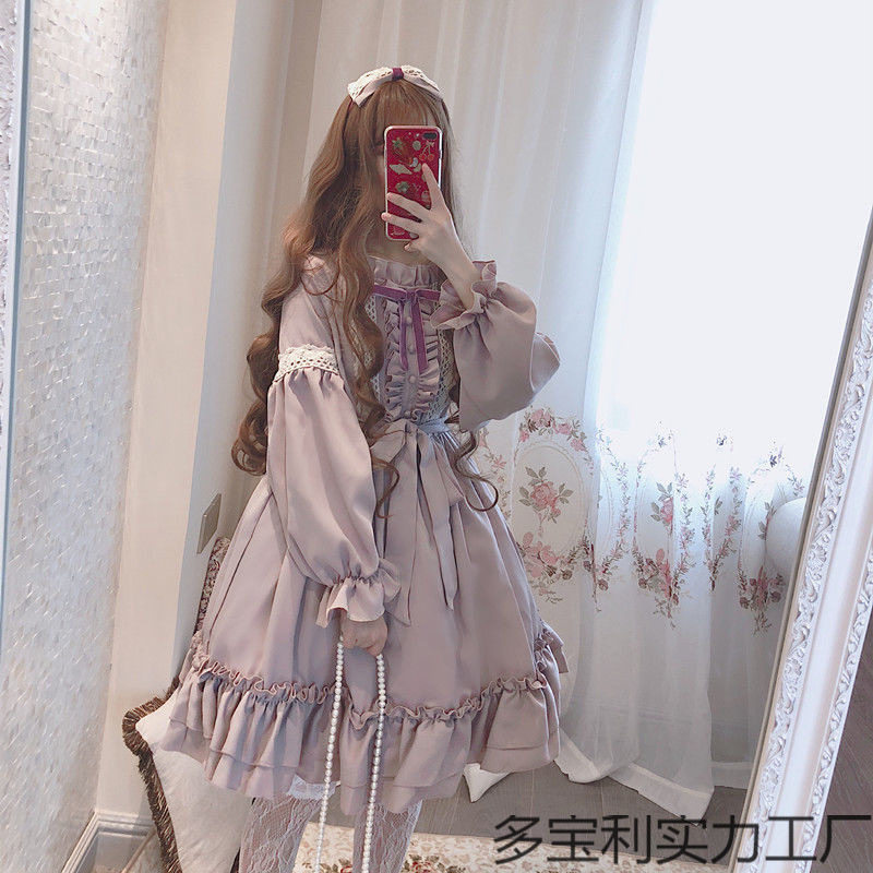 洛丽塔裙子日系普罗旺斯薰衣Lo连衣裙