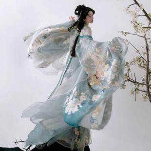 唐制汉服女 诃子裙春秋套装 九州清晏 衫 重工刺绣超仙美大袖 新款