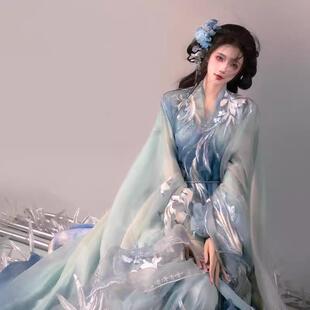 新款 魏晋制齐腰襦裙超仙春夏装 衫 汉服女万灵谷战国袍重工刺绣大袖