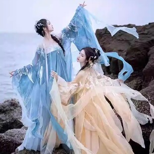 日常改良仙气飘逸套装 新款 汉服女唐制锦鲤神话齐胸裙重工刺绣大袖