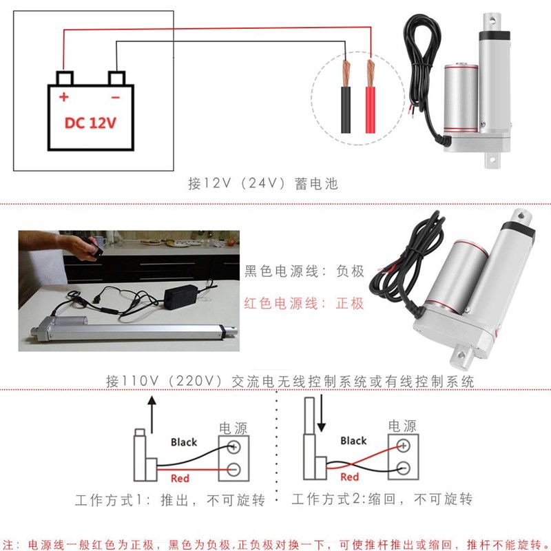 250mmc行程 电动推杆 线性驱动器 微型电动推杆 断电自锁电推杆