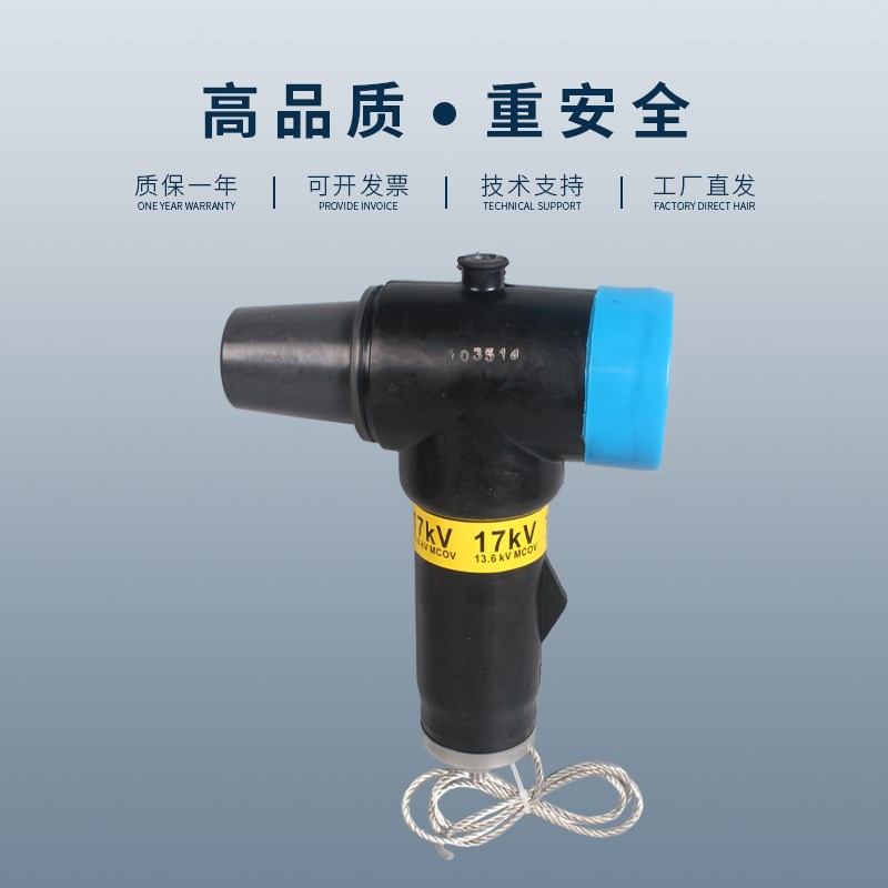 高压10KV欧式电缆分支箱插拔式避雷D器HBLQ-17/50肘型避雷器